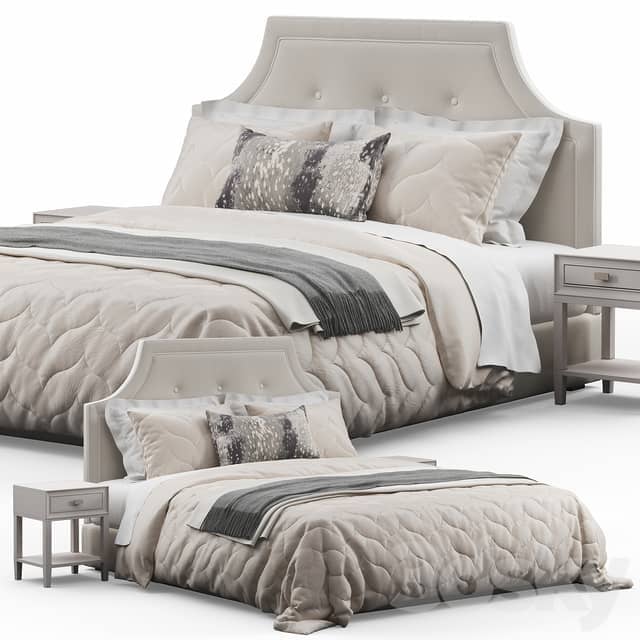 Bed Arched Tufted Headboard Bed