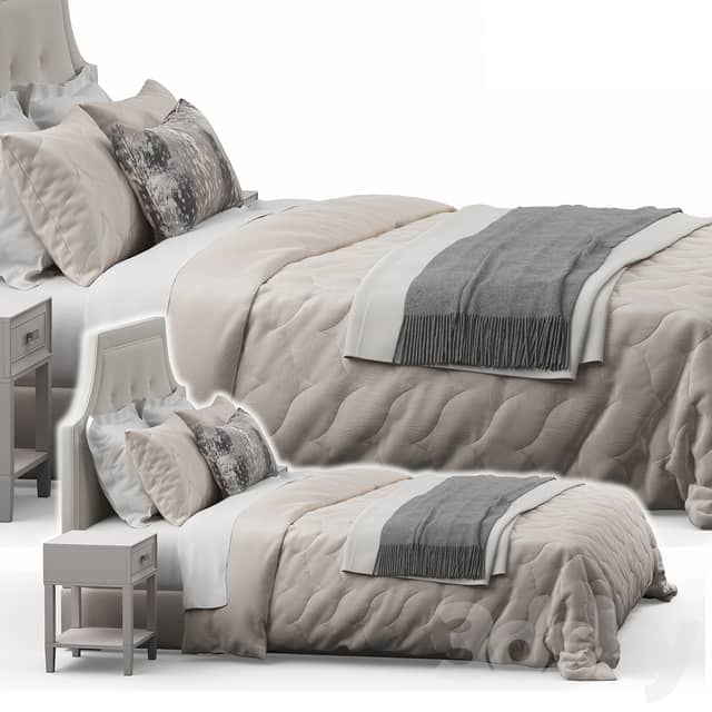 Bed Arched Tufted Headboard Bed