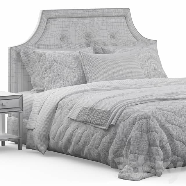 Bed Arched Tufted Headboard Bed