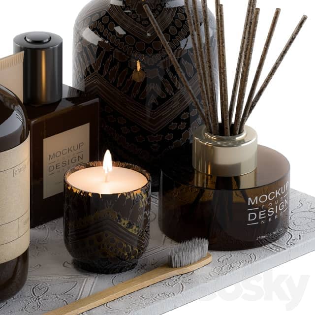 Bathroom Decor Set 04 Brown