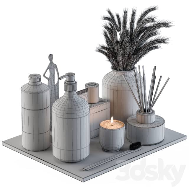 Bathroom Decor Set 04 Brown