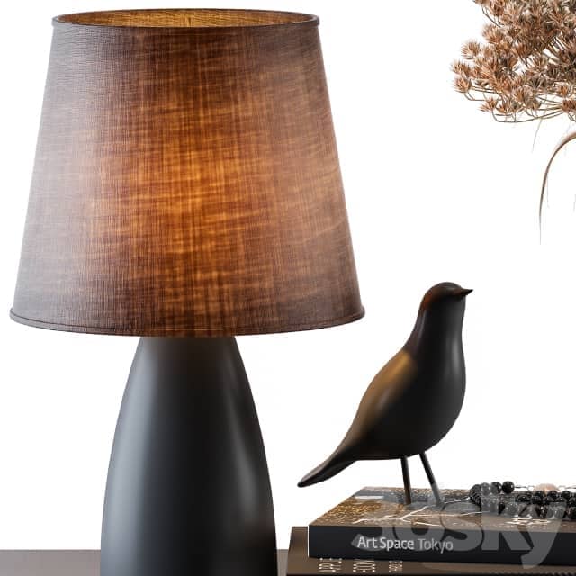 Decorative Set Lampshade with Dried Plants