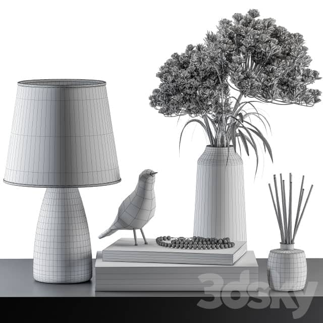 Decorative Set Lampshade with Dried Plants