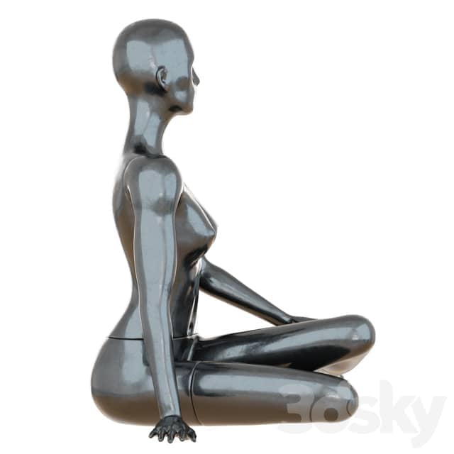 Female Black Mannequin Sitting On The Floor 65