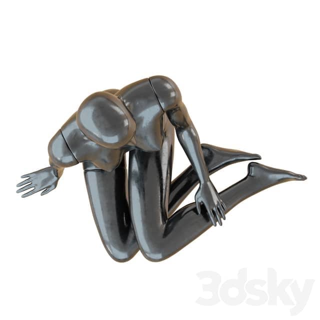 Female Black Mannequin Sitting On The Floor 65