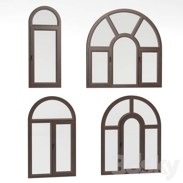 Arched plastic windows 3D Models