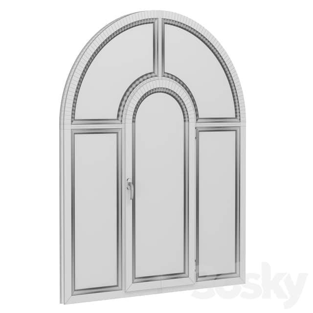 Arched plastic windows 3D Models