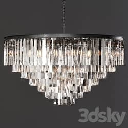 Pendant light Restoration Hardware 1920S ODEON CLEAR GLASS FRINGE 7 TIER CHANDELIER Black 