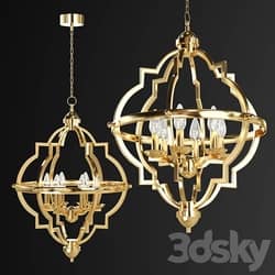 Pendant light Kira Home Capistrano 28 Rustic Chandelier Warm Brass 