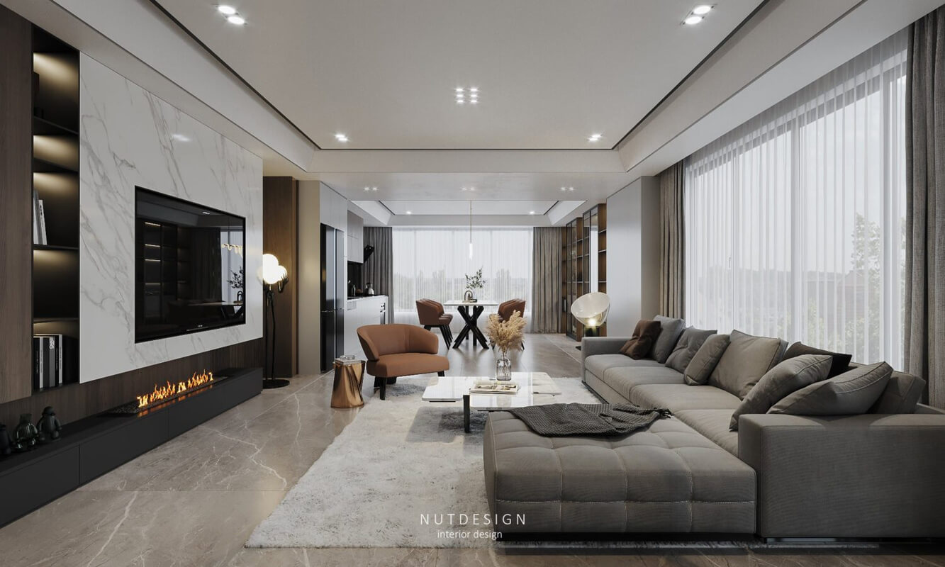  3D Interior Living Room- Kitchen by Nguyen Ngoc Tung
