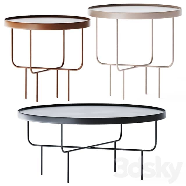 Metal Round Coffee Table Roundhouse Collection by Blu Dot