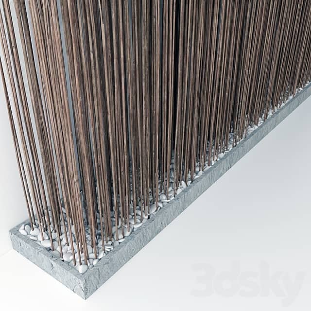 Screen long wood thin dry branch pebble n2 Long screen of thin dry branches No. 2
