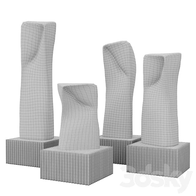 Absctract modern figures outdoor 3D Models