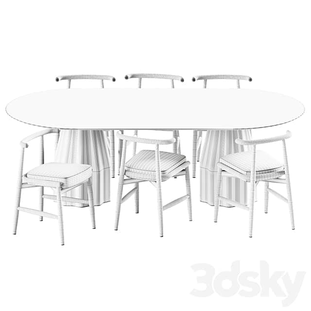 Table Chair Wooden Burin Table by Viccarbe and Chair Emilia by Meridiani