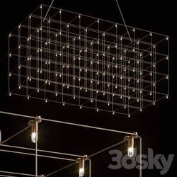 Pendant light Quasar Universe Square Triple Suspension Lamp 125 cm 