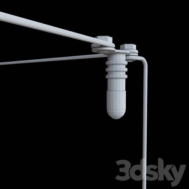 Pendant light Quasar Universe Square Triple Suspension Lamp 125 cm