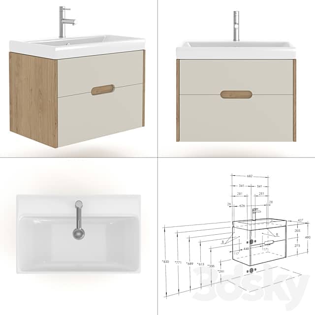AQUATON Olivia 70 oak 3D Models 3DSKY