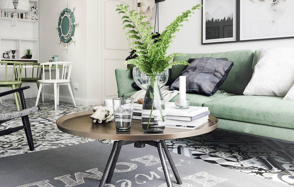 3D Interior Scenes Model Vintage Living Room 222