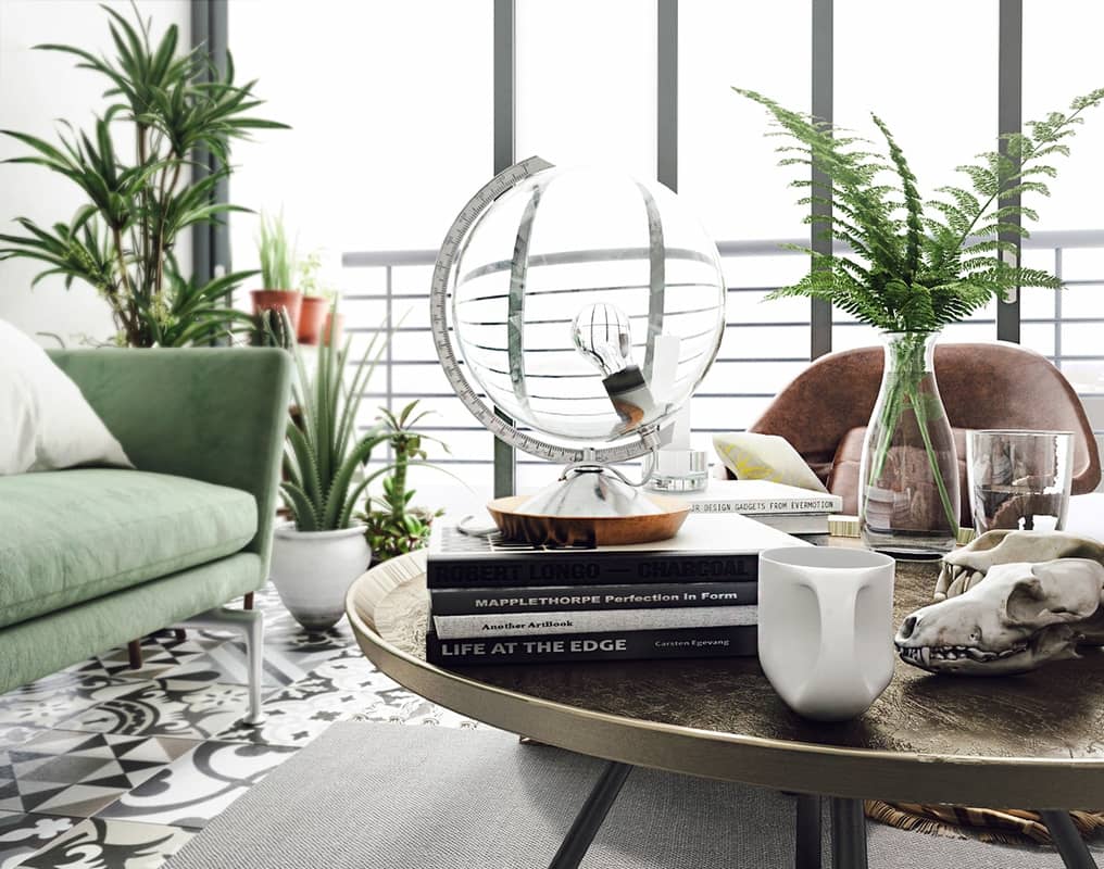 3D Interior Scenes Model Vintage Living Room 222