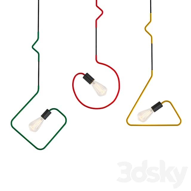 Twisted wire shapes Pendant light 3D Models 3DSKY
