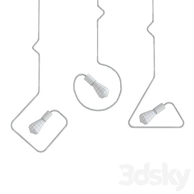 Twisted wire shapes Pendant light 3D Models 3DSKY