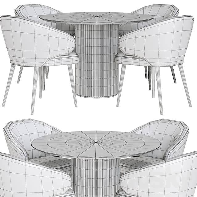 Deep House Bilbao Palais Royal dining table Table Chair 3D Models 3DSKY