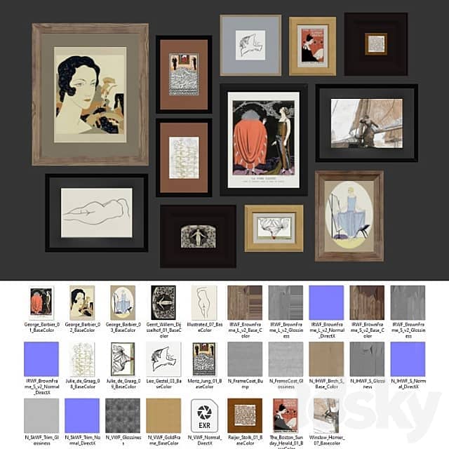Large set of paintings 3D Models