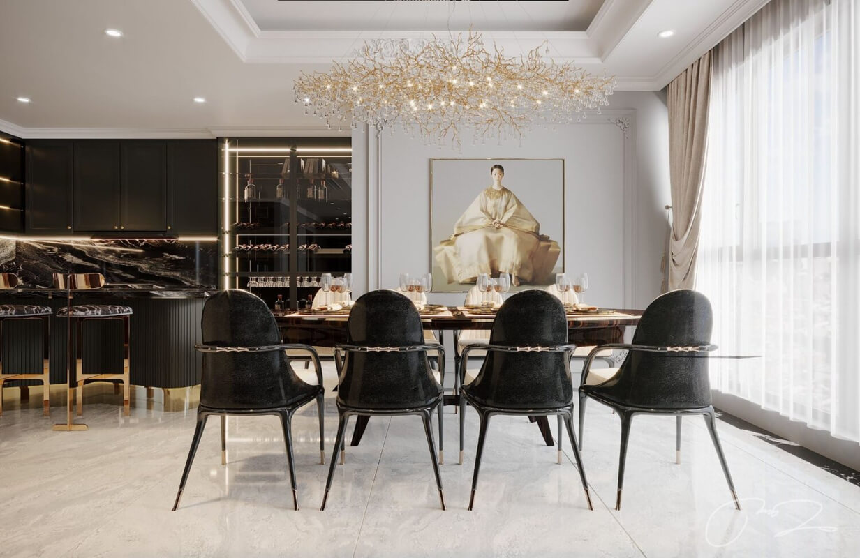  Living Room - Kitchen Interior by Quan Tran