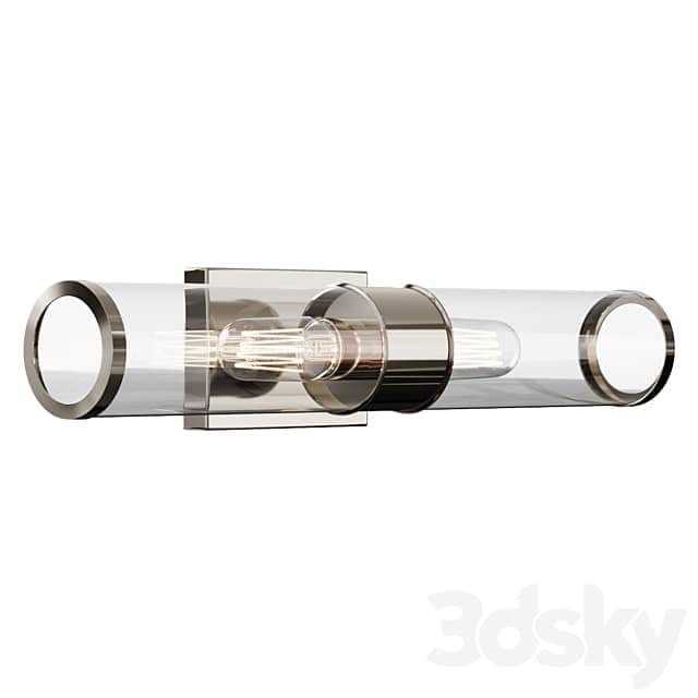 Sconce Simple Glass Cylinder Sconce 2 Light wall lamp 3D Models