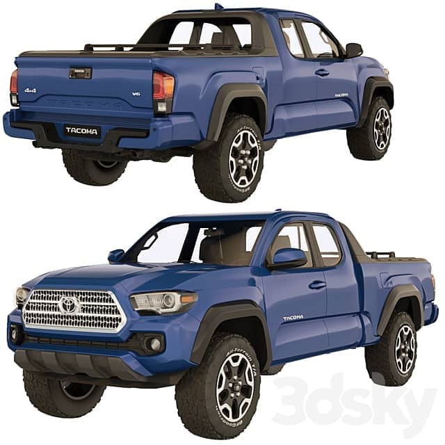 Toyota Tacoma extended cab 2017 3D Models