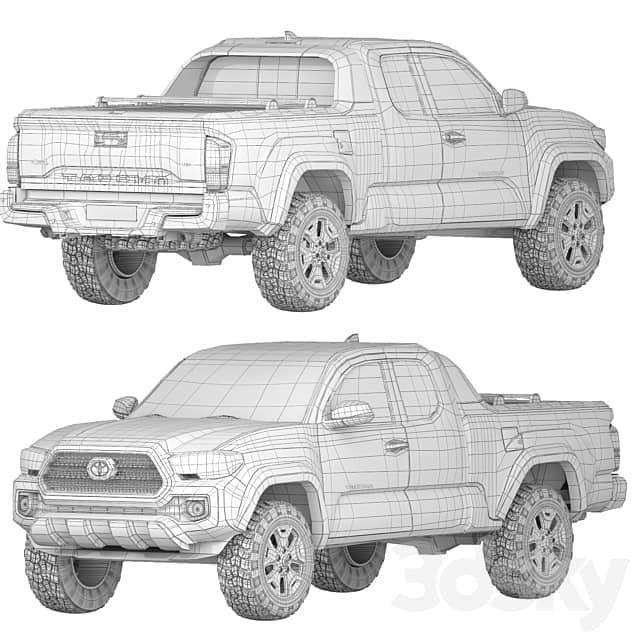 Toyota Tacoma extended cab 2017 3D Models