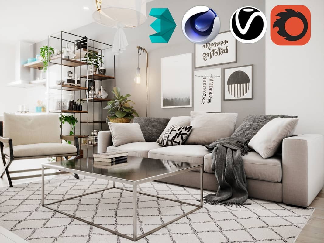 3D Interior Scenes File 3dsmax Model Scandinavian Small House