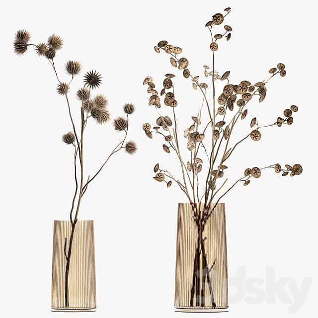Bouquet 245. dried flower branches thorns dry decor glass vase eco design interior branches with thorns thorn Eucalyptus 3D Models