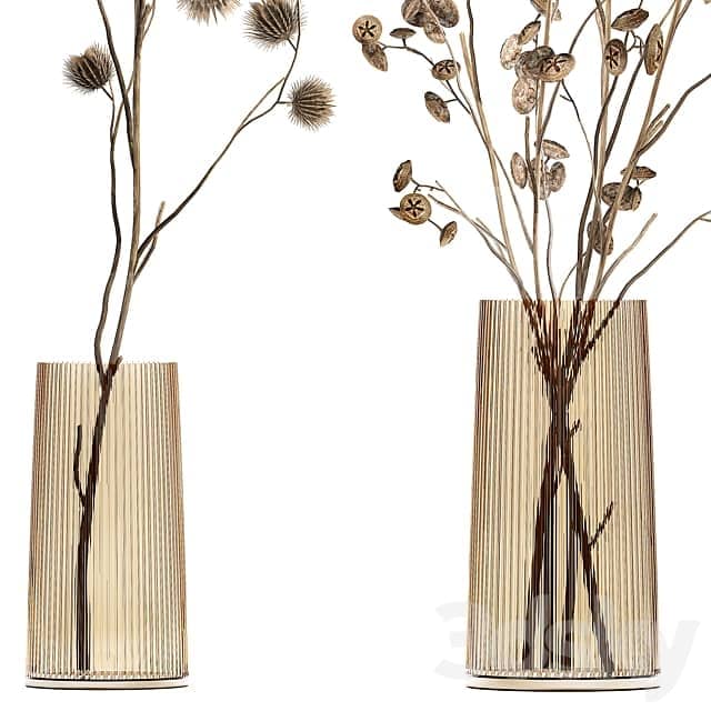Bouquet 245. dried flower branches thorns dry decor glass vase eco design interior branches with thorns thorn Eucalyptus 3D Models