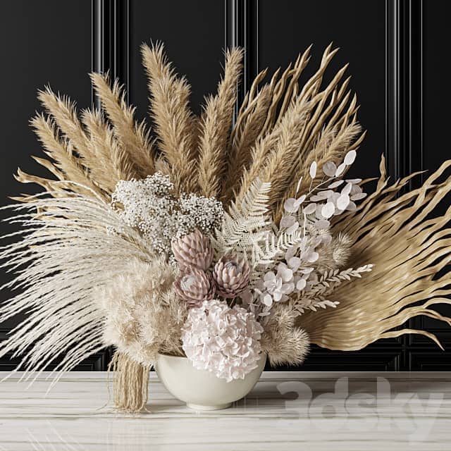 Flower Set 035 Big Pampas 3D Models