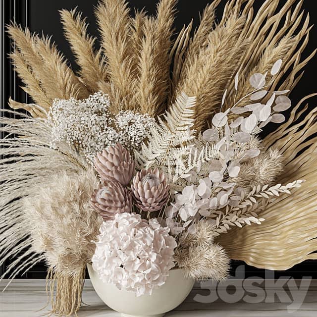 Flower Set 035 Big Pampas 3D Models