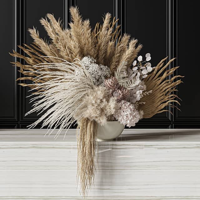 Flower Set 035 Big Pampas 3D Models