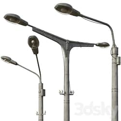 Lamppost set of 3 poles 3D Models 