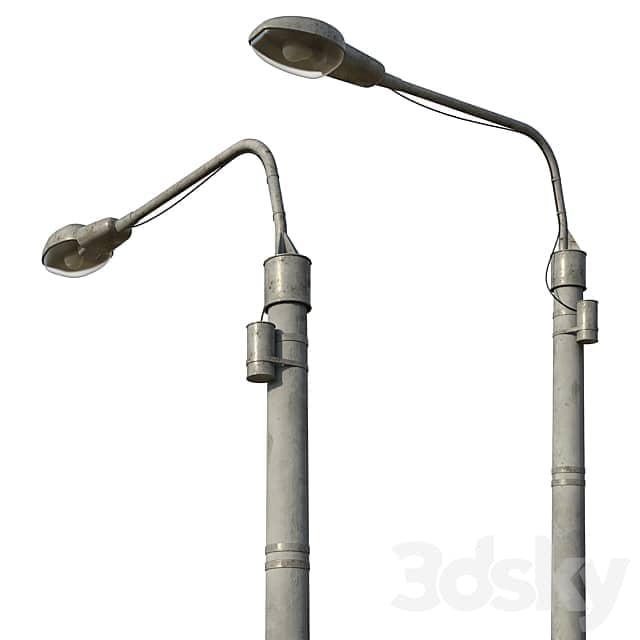 Lamppost set of 3 poles 3D Models