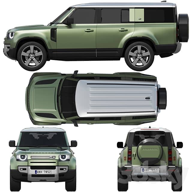Land Rover Defender 130 2023 3D Models
