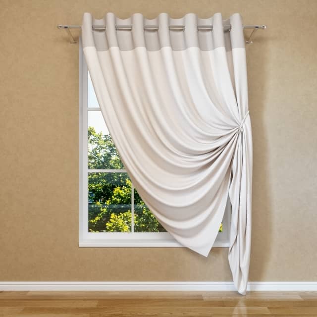 Modern curtain eyelets on