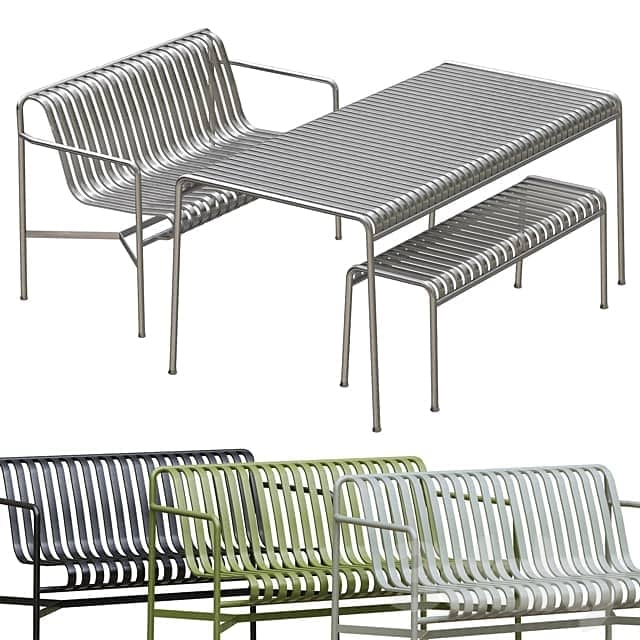 Palissade Hay Table Set2 Table Chair 3D Models