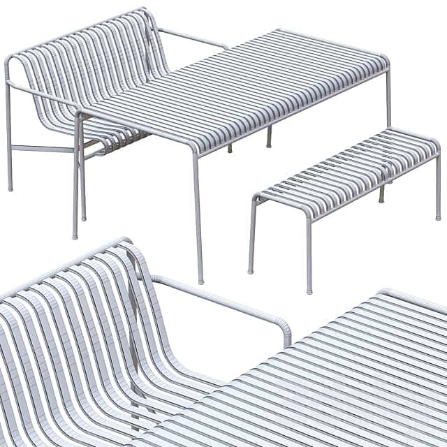 Palissade Hay Table Set2 Table Chair 3D Models
