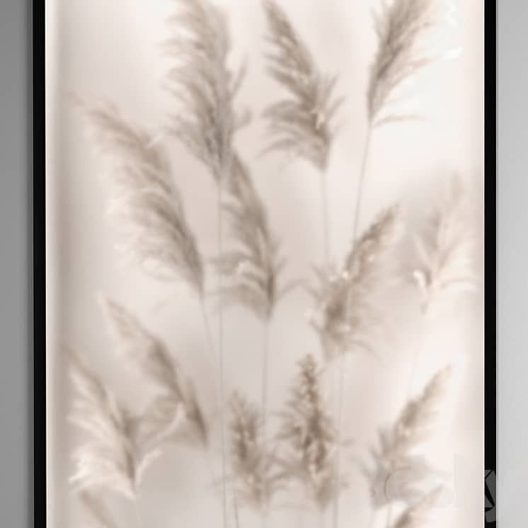 Phytomodule, phytobox and a vertical garden of dried flowers in a niche behind translucent glass cortaderium. Bouquet 282.