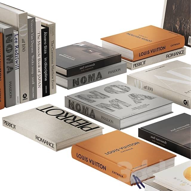 211 decorative books set 20 gold collection PART 1 3D Models