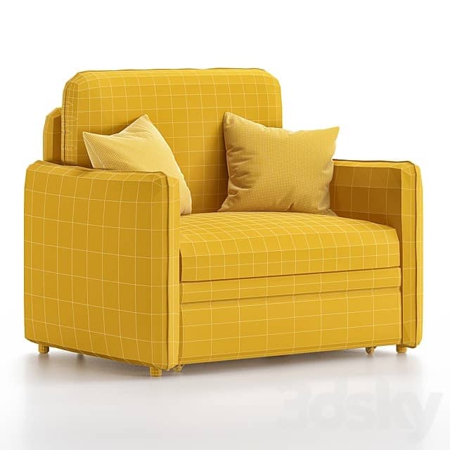 Armchair bed Cases Textile Light 3D Models