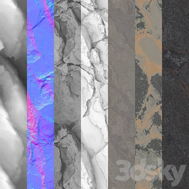 Rock cliff wall 63 3D Models
