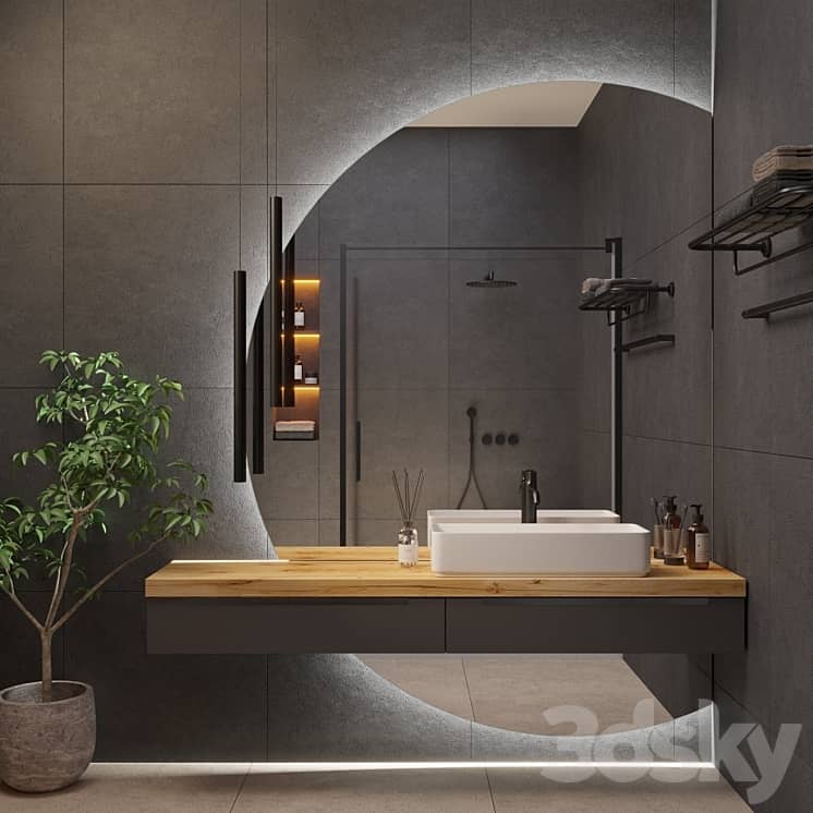 Large round truncated mirror for the console Mideon "Elite" OM