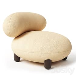 (OM) Noom Flock Lounge Chair/Flock Ottoman 