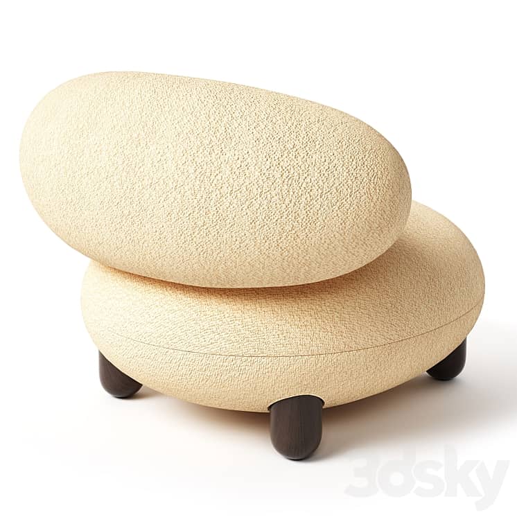 (OM) Noom Flock Lounge Chair/Flock Ottoman